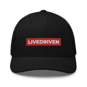 LIVEDRIVEN - RED & WHITE MESH TRUCKER HAT