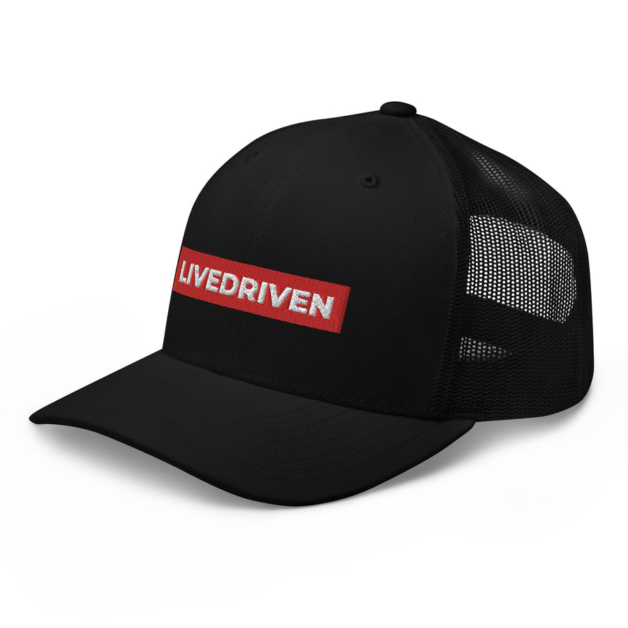 LIVEDRIVEN - RED & WHITE MESH TRUCKER HAT